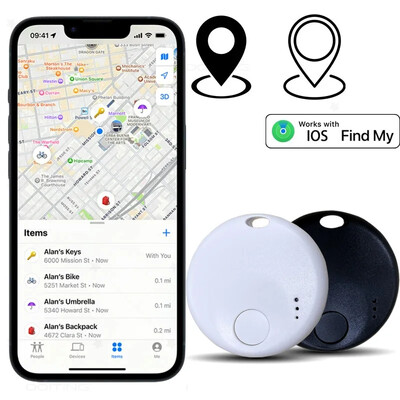 GPS устройство за проследяване Mini Smart Tag Bluetooth проследяване на багаж Работи с Apple Find My (само за iOS) Локатор на артикули за раница за ключове