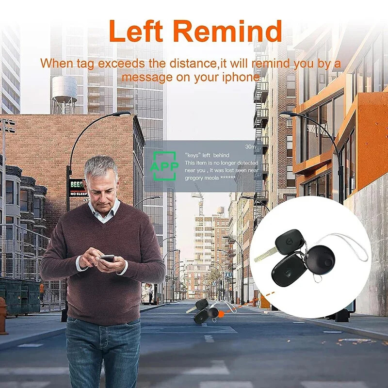 GPS устройство за проследяване Mini Smart Tag Bluetooth проследяване на багаж Работи с Apple Find My (само за iOS) Локатор на артикули за раница за ключове