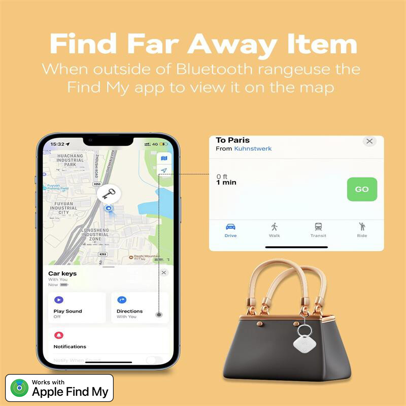 За Apple GPS Smart Tag Anti-Lost Alarm Wireless Bluetooth Tracker Wallet Bike Key Pet Finder Location Record Smart Tracker