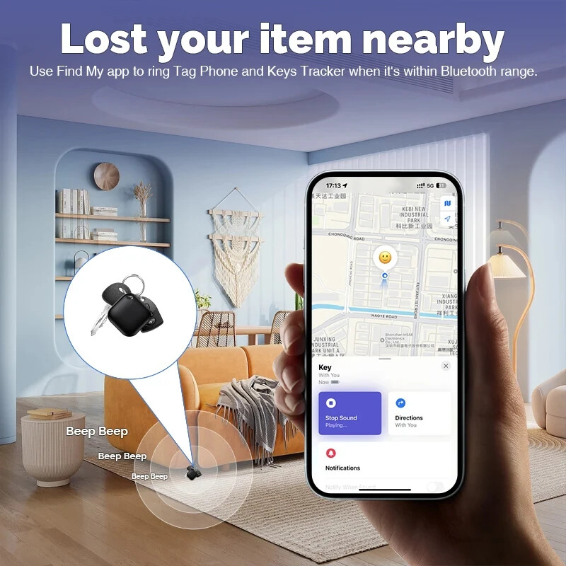 Urmărirea etichetelor inteligente Funcționează pentru Apple Bluetooth Tracker Kid Pet Key Finder Dispozitiv de memento anti-pierdere Evaluat MFI