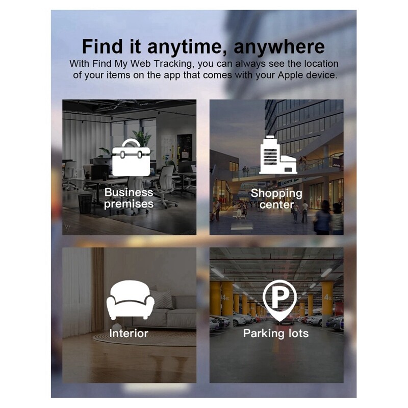 Bežični punjivi uređaj za praćenje pametnih kartica Radi s Appleom Find My App Stražnja maska Icard oznaka za Airtag ID Card Finder