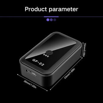 GF22 GPS Tracker Anti-Loss Συσκευή παρακολούθησης σε πραγματικό χρόνο Μαγνητικός Αντικλεπτικός Positioner Αυτόματος συναγερμός GeoFence Ιστορικό διαδρομής