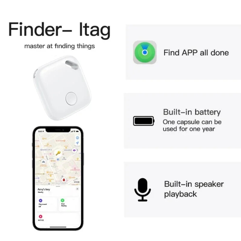 Smart iTag Funcționează cu Find My APP Mini Key Finder Locator Tracker inteligent pentru copii portabil Dispozitiv anti-pierdere pentru sistemul IOS Evaluat MFI