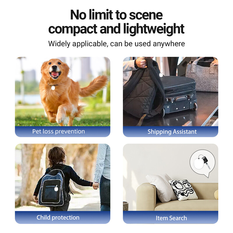 Преносим GPS Smart Tracker Air Tag Mini Водоустойчив Bluetooth Tracker за багаж Pet Child Finder Bag Loss Tracker за Apple Find My