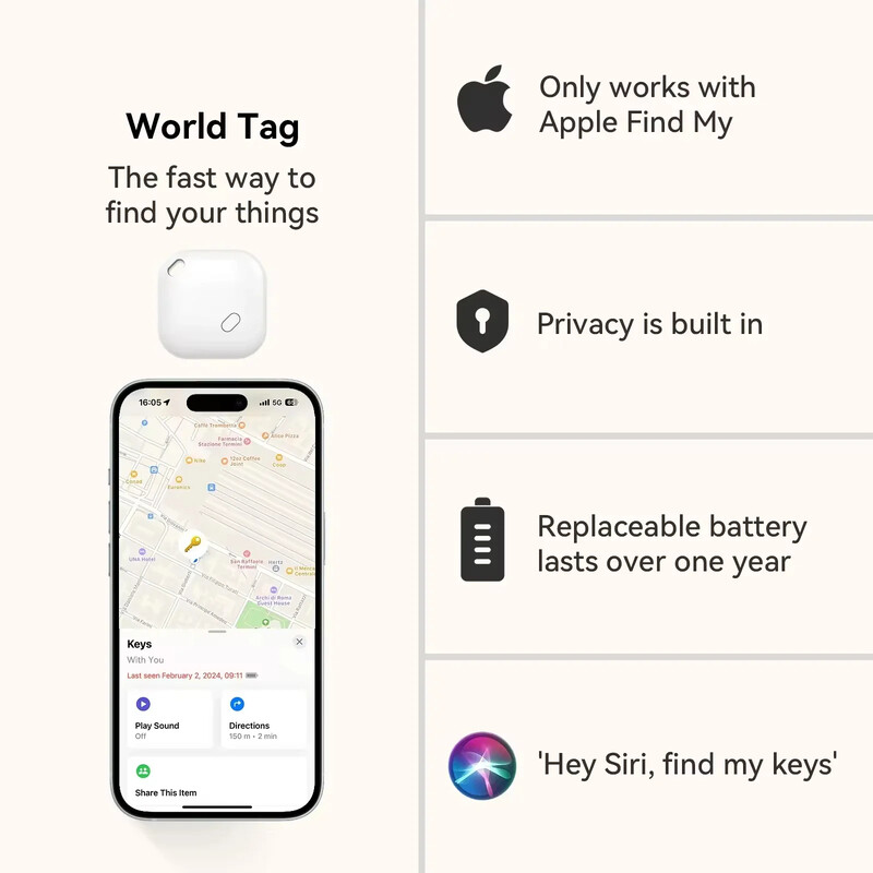 Mini GPS intelligens nyomkövető az Apple számára Find My APP Air Tag Pet Key Wallet Lost Location Finder Intelligens Bluetooth nyomkövető eszköz