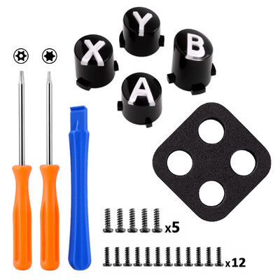 Butoane ABXY de înlocuire eXtremeRate pentru controlerul wireless Xbox Core (Xbox Series X/S), Xbox One S/X, Elite - negru și roșu