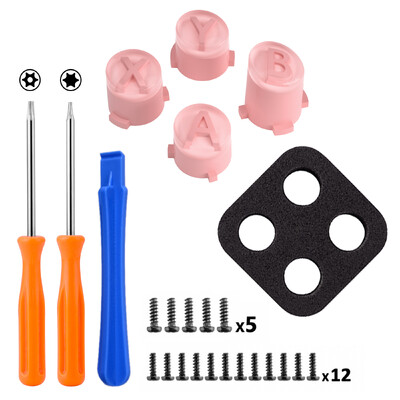 Butoane ABXY de înlocuire eXtremeRate pentru controlerul wireless Xbox Core (Xbox Series X/S), Xbox One S/X, Elite - negru și roșu