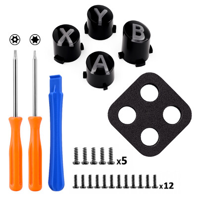 Butoane ABXY de înlocuire eXtremeRate pentru controlerul wireless Xbox Core (Xbox Series X/S), Xbox One S/X, Elite - negru și roșu