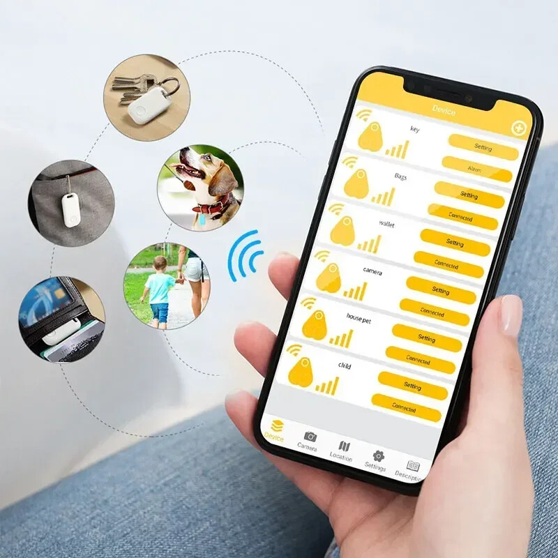 Mini GPS tracker pre detské domáce zvieratá, inteligentný kľúčenka s alarmom proti strate, sledovacie zariadenie na kľúče od detskej peňaženky