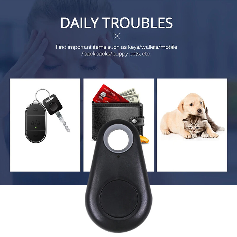 Mini GPS Tracker Localizator wireless Bluetooth mobil Găsitor de urmărire a cheilor pentru animale de companie Geanta pentru copii Portofel agățat pandantiv Localizator electronic