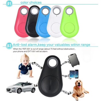 Mini Dog GPS Bluetooth 5.0 Tracker Anti-Lost Συσκευή Στρογγυλή συσκευή Anti-Lost Τσάντα για παιδιά κατοικίδιων ζώων Παρακολούθηση Smart Finder Locator