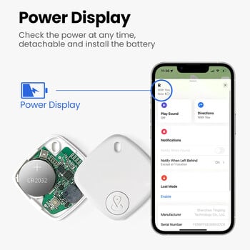 AVATTO Smart Bluetooth GPS Tracker Work for Apple Find My APP Anti Lost Reminder Εντοπιστής συσκευής κλειδί αυτοκινήτου Pet Kids Finder