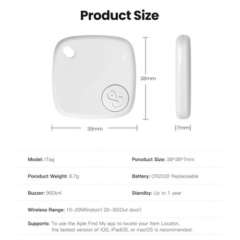 AVATTO Smart Bluetooth GPS Tracker Work for Apple Find My APP Anti Lost Reminder Εντοπιστής συσκευής κλειδί αυτοκινήτου Pet Kids Finder