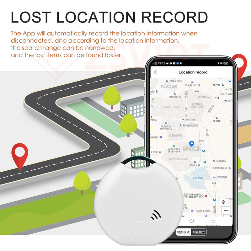 Mini tracker GPS portabil pentru bătrâni, copii, animale de companie, compatibil Bluetooth, aplicație mobilă de urmărire, dispozitiv inteligent anti-pierdere Localizator de câini de pisică