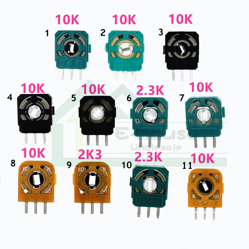50 tk 3D analoog mikrolüliti andur Playstation 4 PS4 PS5 kontrolleri jaoks 3D pöidla telje takistite potentsiomeeter Xbox One jaoks