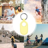 Anglies pluošto stiliaus dėklas, apsaugantis nuo pametimo kuprinės raktų pakabukas TPU minkštas silikoninis apsauginis galinis dangtelis, skirtas Samsung Galaxy Smart Tag 2