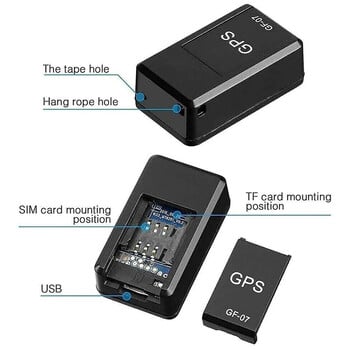 GF-07 Mini Car GPS Tracker Anti-Lost Συσκευή σε πραγματικό χρόνο GPS Tracer Anti-Theft Locator Ισχυρή μαγνητική βάση SIM Message Positioner