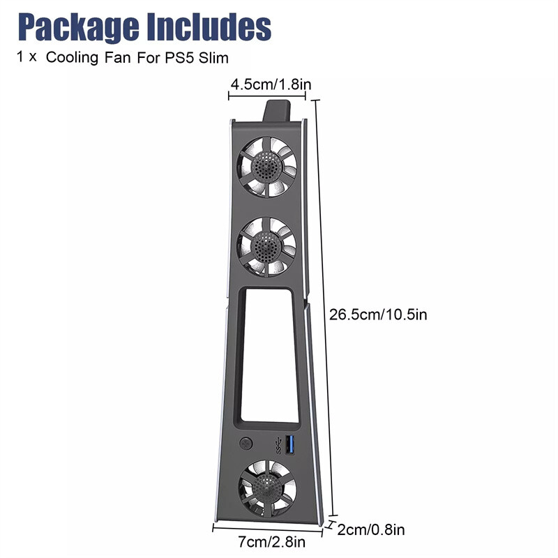 Ventilator de răcire silențios îmbunătățit pentru consola PS5 Slim (digitală/disc) cu lumini LED Sistem de răcire eficient pentru Playstation 5 Slim