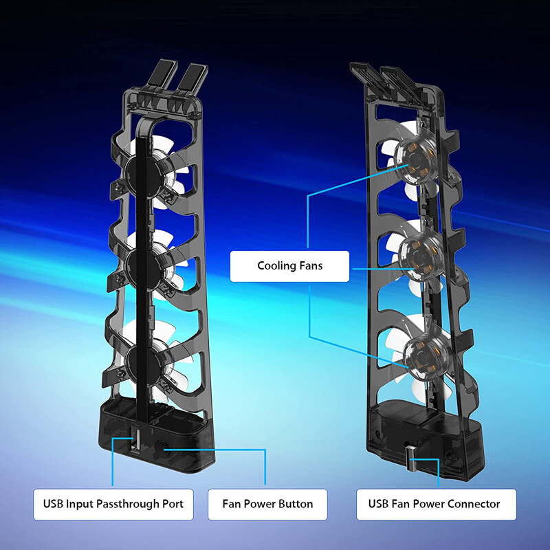 PS5 Ventilator za hlađenje s LED svjetlom za Playstation 5 Digital Edition/Disc Edition USB priključak Hladnjak Gaming Dodaci Sustav hlađenja