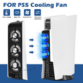Nadograđeni ventilator za hlađenje Tihi ventilator za hlađenje LED svjetlo USB3.0 čvorišta za PS5 Playstation 5 Disc & Digital Edition Console Dodaci