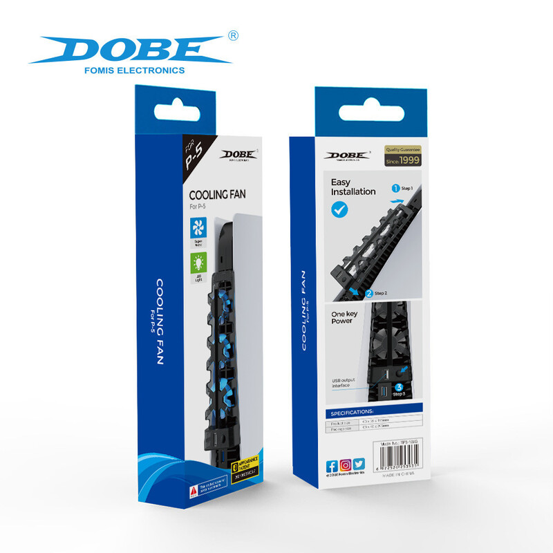 za PS5 konzolu Ventilator za hlađenje za PS5 konzolu Stražnji plavi svjetlosni radijator za PS5 Ventilator za hlađenje Gaming dodaci TP5-1523