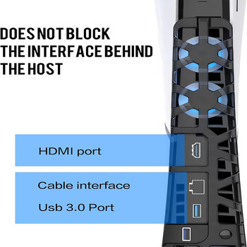 Για PS5 Slim Accessories Cooling Fan with LED Light for Playstation 5 Disc and Digital Editions Cooling System Cooler