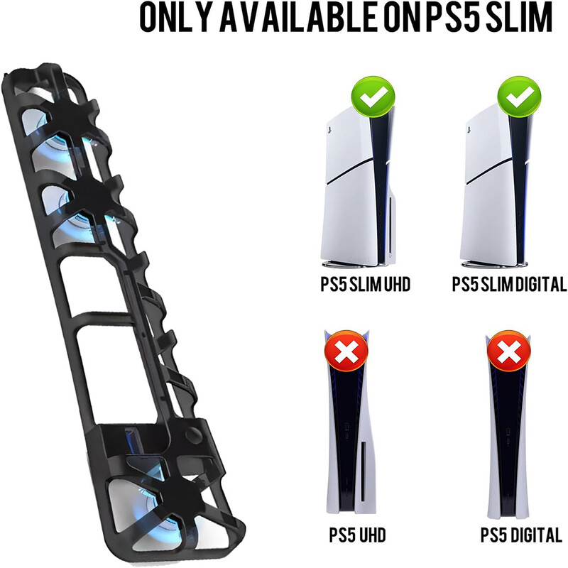 PS5 õhukeste tarvikute jaoks LED-valgustusega jahutusventilaator Playstation 5 plaadi ja digitaalväljaannete jahutussüsteemi jahuti jaoks