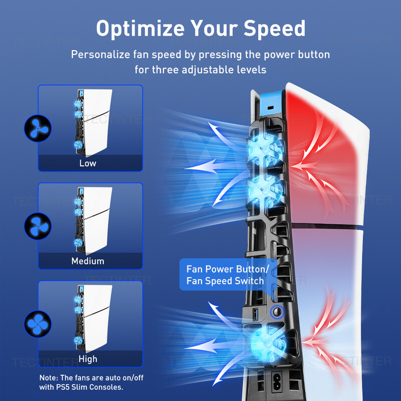 PS5 õhukeste tarvikute jaoks LED-valgustusega jahutusventilaator Playstation 5 plaadi ja digitaalväljaannete jahutussüsteemi jahuti jaoks
