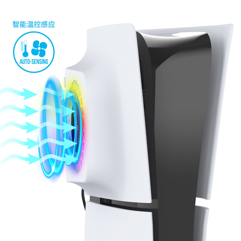 IPEGA PS5 SLIM temperatuuriga juhitav jahutusventilaator koos jahutiga + USB, jaotur RGB tuledega PG-P5S019