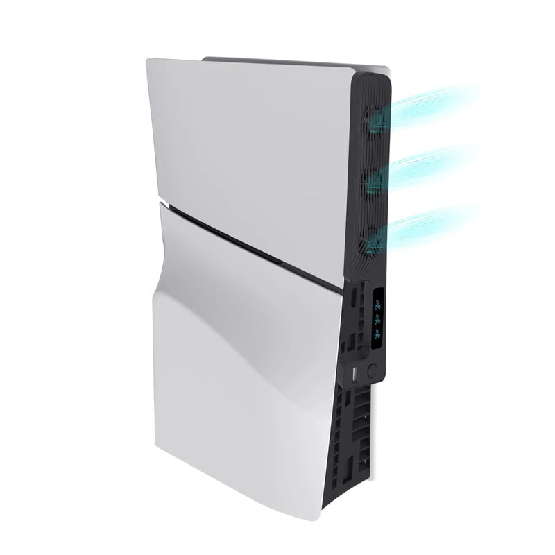Ventilator de răcire pentru PS5 Slim Digital/Disc Edition Cooler cu 3 viteze ale ventilatorului Răcire eficientă pentru PS5 Slim Accesorii cu port USB