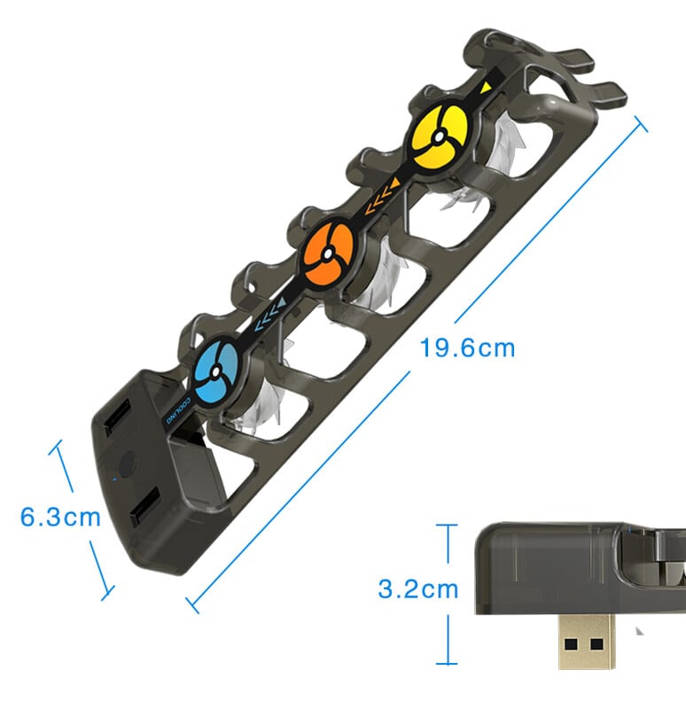 RGB aušinimo ventiliatorius, skirtas PS5 efektyviai aušinimo sistemai 3 greičių tylūs aušintuvai, skirti PS5 konsolės priedams, diskams ir skaitmeninei versijai