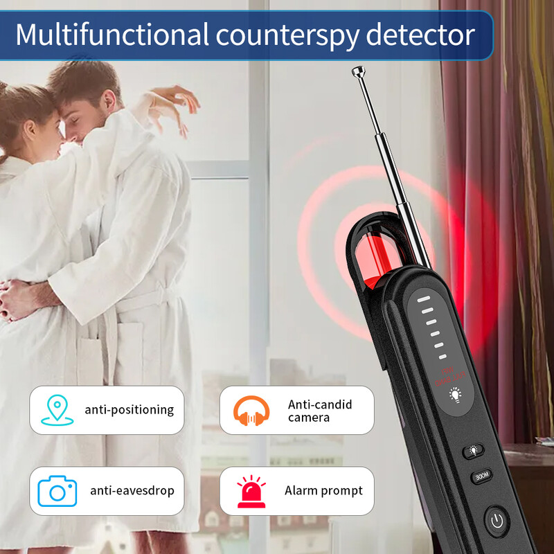 Peidetud kaameradetektori kuulamisseadme jälgija spioonivastane elektrooniline signaal 5 taseme tundlikkusega juhtmevaba signaali skanner kodu jaoks