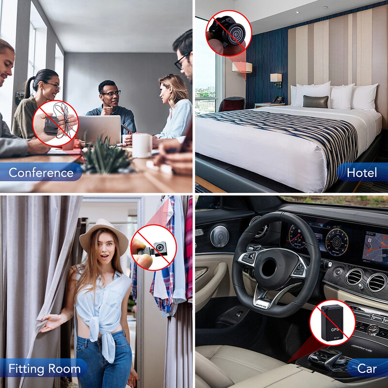 Peidetud kaameradetektori kuulamisseadme jälgija spioonivastane elektrooniline signaal 5 taseme tundlikkusega juhtmevaba signaali skanner kodu jaoks