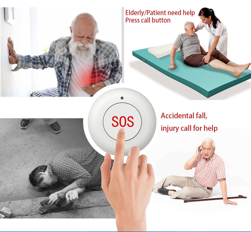 Алармена система за домашна безопасност Бутон за спешна аларма, соларна външна аларма интелигентен SOS безжичен авариен бутон, PGST-103 107