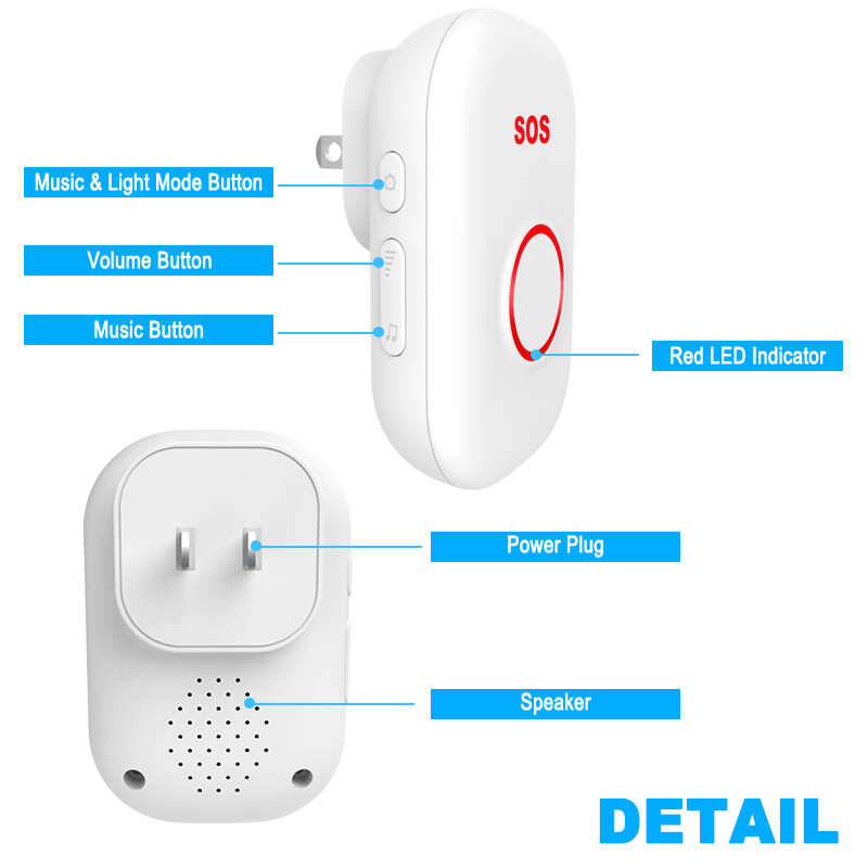 Bežični gumb za paniku SOS gumb za hitne slučajeve za starije osobe Alarm za brigu o starim osobama Komplet kućnog sigurnosnog alarma