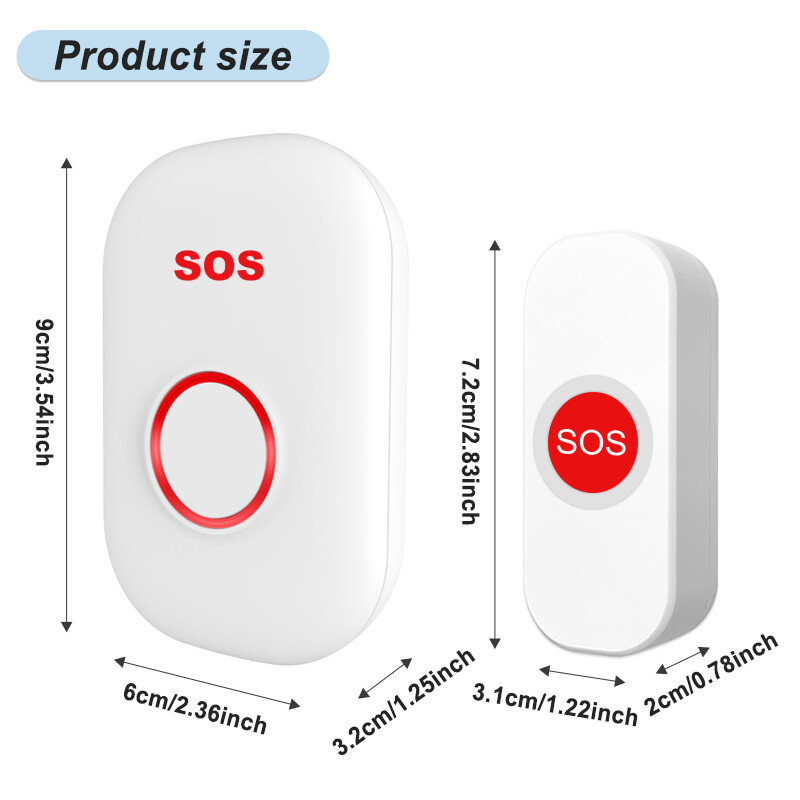 Bežični gumb za paniku SOS gumb za hitne slučajeve za starije osobe Alarm za brigu o starim osobama Komplet kućnog sigurnosnog alarma