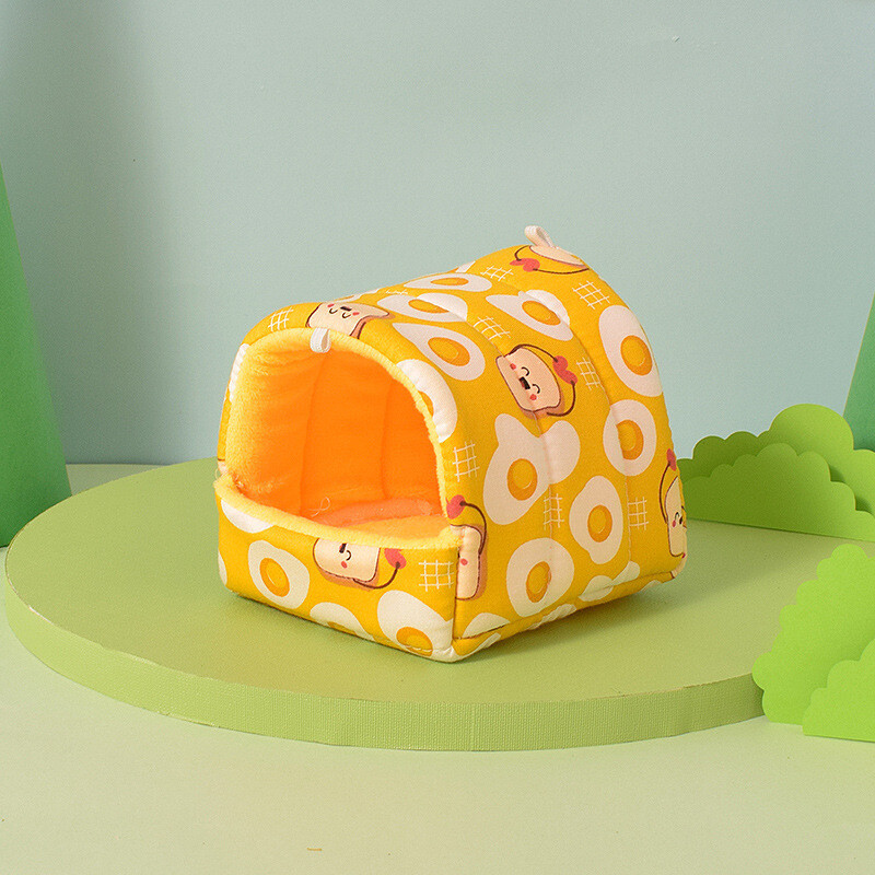 Cuib de hamster cuib cald din bumbac cuib de pasăre drăguț animal de companie plus catifea groasă iarna animal de companie papagal hamster furnituri flori crengă cuib iepure șobolan