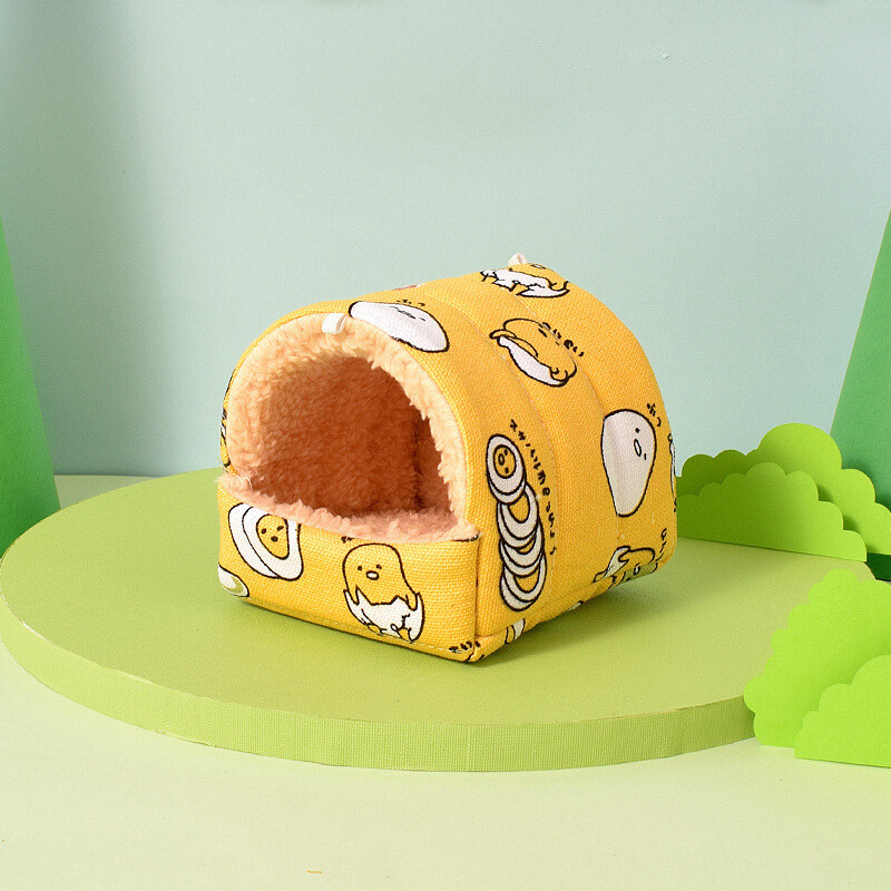 Cuib de hamster cuib cald din bumbac cuib de pasăre drăguț animal de companie plus catifea groasă iarna animal de companie papagal hamster furnituri flori crengă cuib iepure șobolan