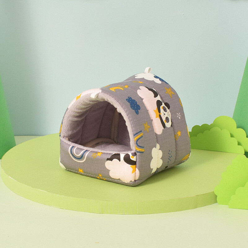 Cuib de hamster cuib cald din bumbac cuib de pasăre drăguț animal de companie plus catifea groasă iarna animal de companie papagal hamster furnituri flori crengă cuib iepure șobolan