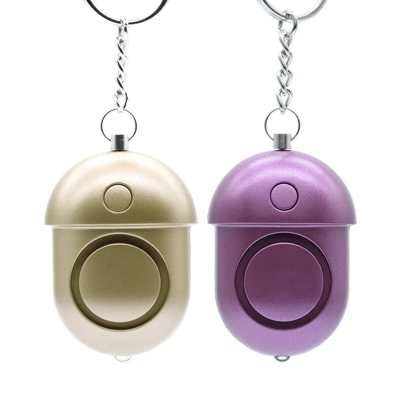 Isiklik alarmi ründealarm, 130 Db isikliku turvahäire võtmehoidja LED hädaolukorra ellujäämise vägistamisvastase sireeniga, roosa kuld