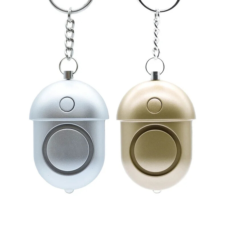 Isiklik alarmi ründealarm, 130 Db isikliku turvahäire võtmehoidja LED hädaolukorra ellujäämise vägistamisvastase sireeniga, roosa kuld