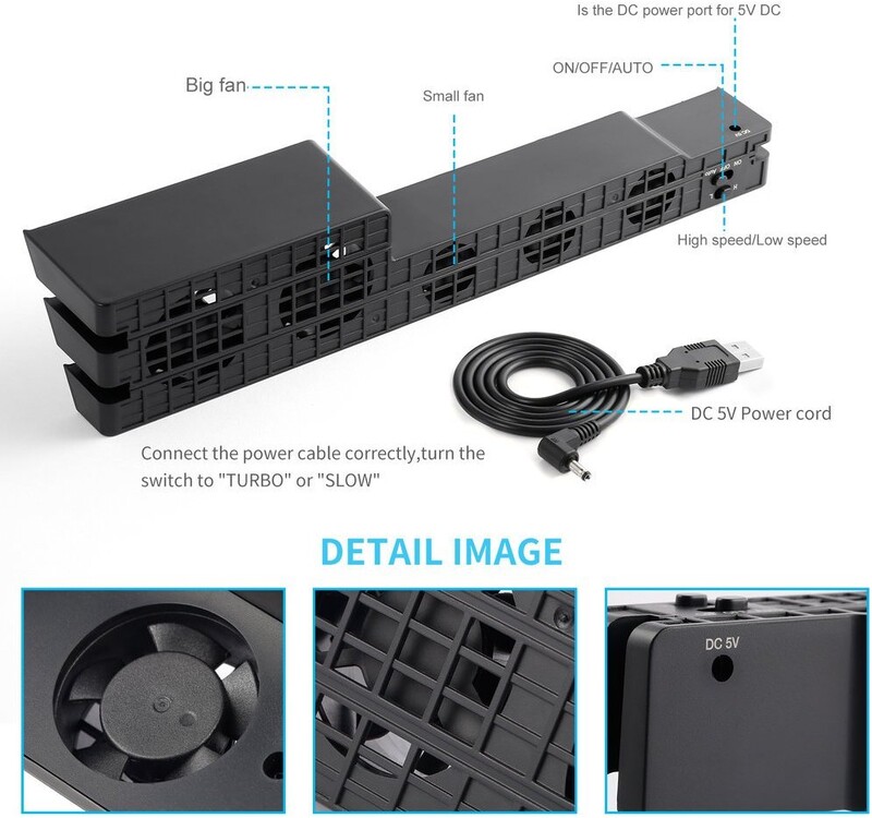 Ventilator za hlađenje za Sony PS4 Pro Slim Igraća konzola Play Station Playstation PS 4 Hladnjak DC 5V USB Hladnjak Ventilator Prijenosni