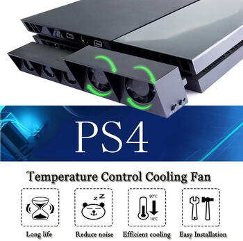 PS4 Turbo Cooling Fan Εξωτερικό ψυγείο USB με αυτόματο ελεγχόμενη θερμοκρασία ψυγείου για αξεσουάρ κονσόλας παιχνιδιών Playstation 4