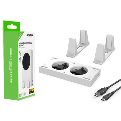 Xbox Series S jahutusventilaatori konsooli jaoks vertikaalne aluse hoidik väline jahuti 2 USB-porti ventilaatorid 3 kiirust Xbox Series S konsooli jaoks