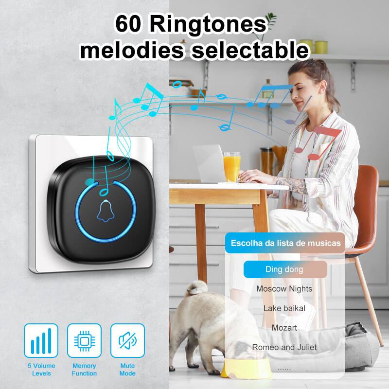 Bezvadu pulksteņa poga Peidžeris avārijas SOS Paramedicīnas peidžeris 60 dziesmu ārkārtas zvana poga bērniem gados vecākiem pacientiem.