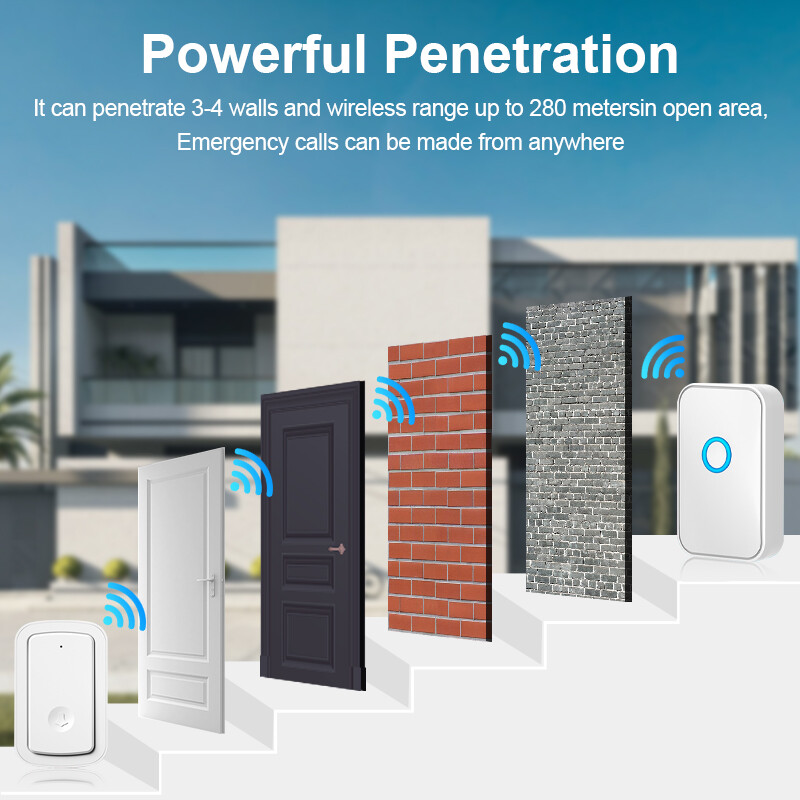 Bežični dojavljivač za starije osobe Dojavljivač za starije osobe SOS tipka za alarm Pametni poziv Punjenje sustava Može se postaviti uzicu Pogodno za obiteljsku bolnicu itd.