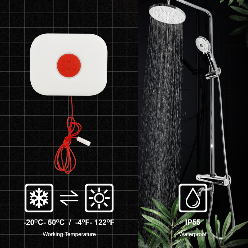 TUYA ZigBee SOS pogu sensora trauksmes signāls Vecāka gadagājuma cilvēku trauksmes signāls Ūdensizturīgs avārijas palīdzības trauksmes slēdzis Darbs ar Tuya Zigbee centrmezgla Smartlife lietotni