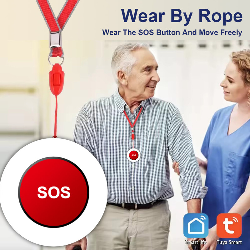 Tuya Wifi viedā SOS avārijas poga, panikas zvana poga, personīgais trauksmes signāls gados vecākiem cilvēkiem, pacientiem ar invaliditāti, bērniem ar invaliditāti