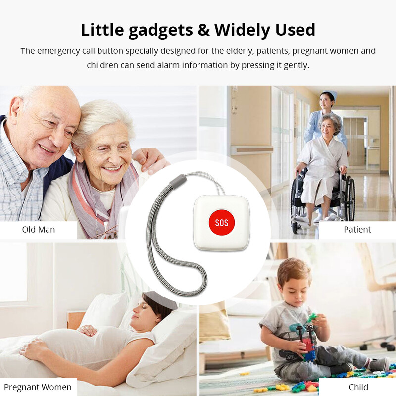 TUYA ZigBee SOS pogu sensora trauksmes signāls Vecāka gadagājuma cilvēku trauksmes signāls Ūdensizturīgs avārijas palīdzības trauksmes slēdzis Darbs ar Tuya Zigbee centrmezgla Smartlife lietotni