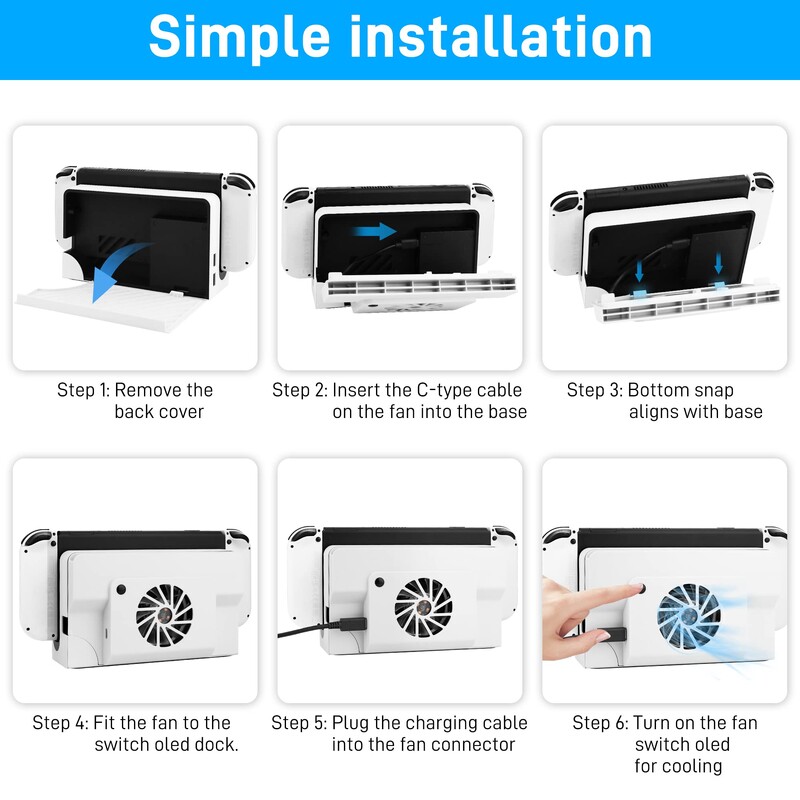 Chladiaci ventilátor kompatibilný s Nintendo Switch OLED Dock, náhradný chladič pre Switch OLED Heat Displacement Dock
